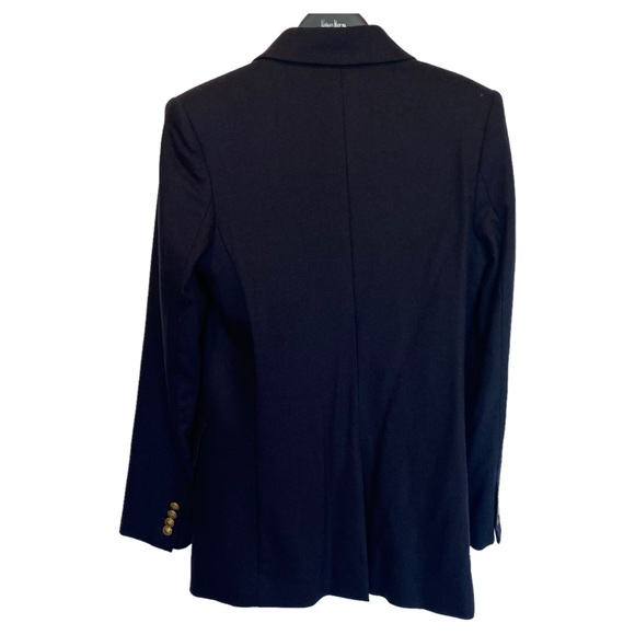 Frame Navy Blue Double Breasted Wool Cashmere Blend Blazer Size XS - Picture 2 of 12